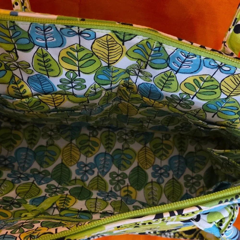 Vera Bradley Handbag Lime Green Yellow Black Teal Eloise Lemon Up Kiss